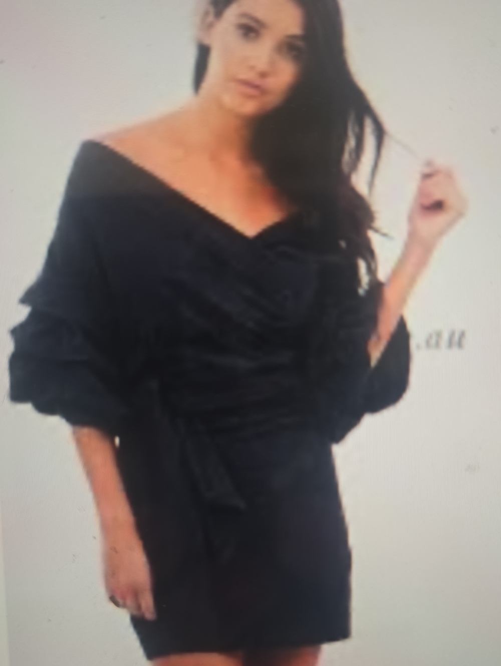 Lioness Black Cha Cha One-Shoulder Wrap Mini Dress XXL